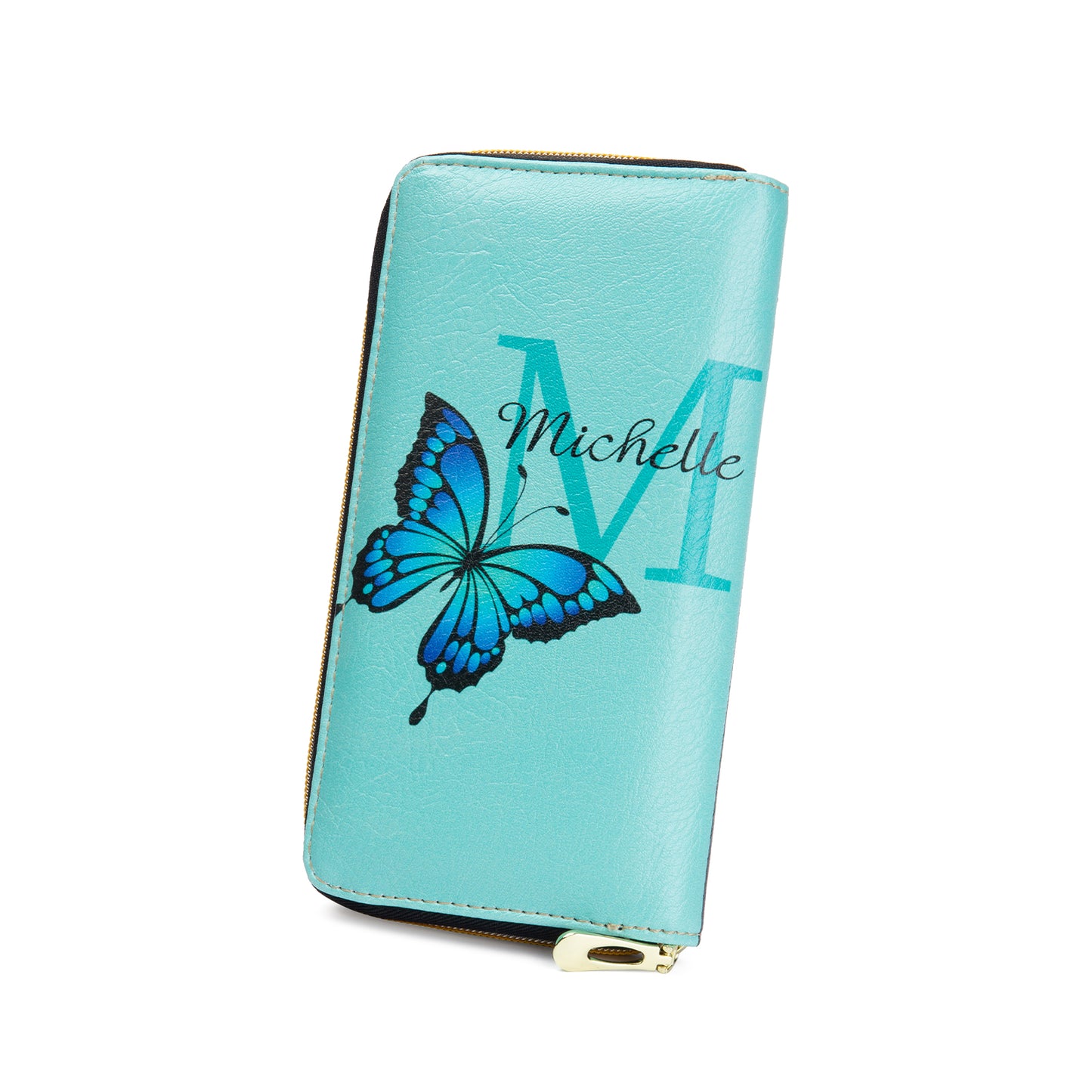 Ladies Personalised Butterfly Name & Photo Purse Wallet