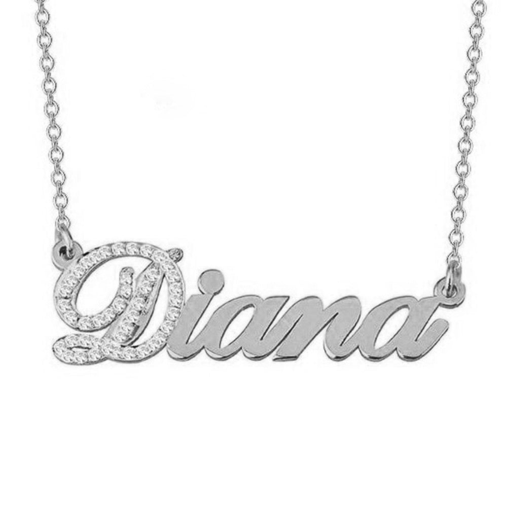 Personalised Name Necklace with Swarovski Filled 1st Letter