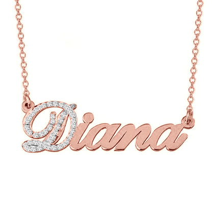 Personalised Name Necklace with Swarovski Filled 1st Letter