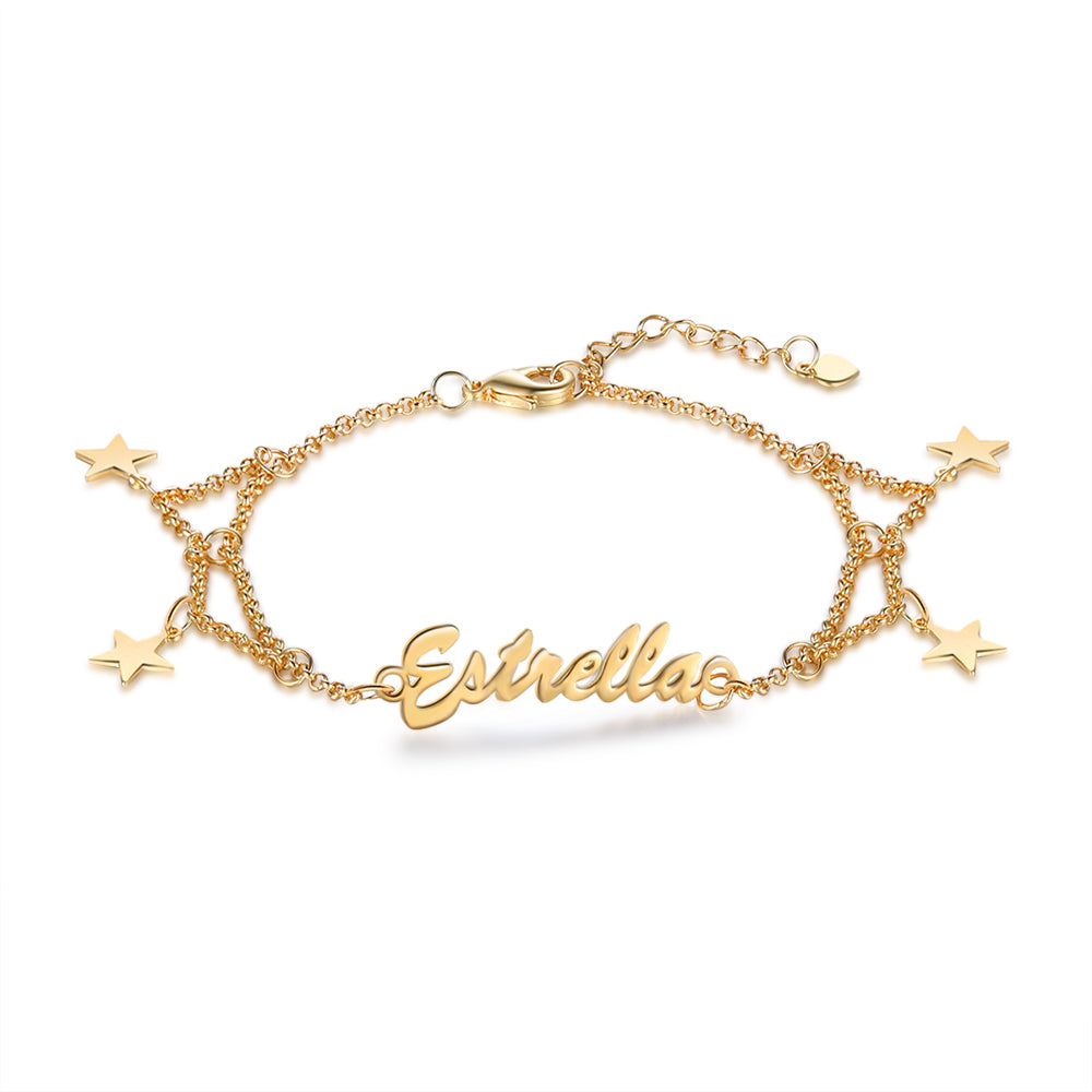 Personalised Star Charm Name Bracelet