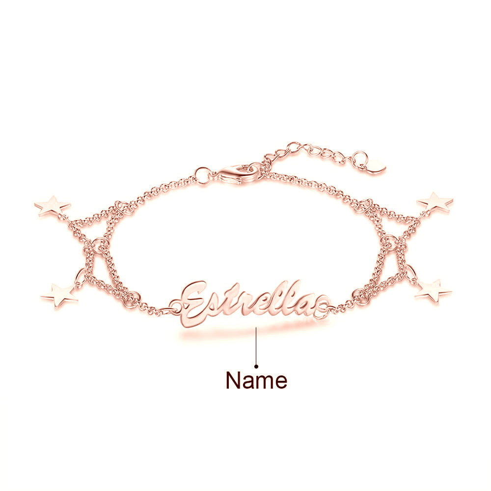 Personalised Star Charm Name Bracelet