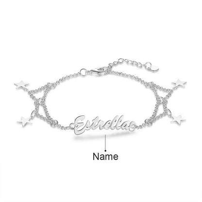 Personalised Star Charm Name Bracelet