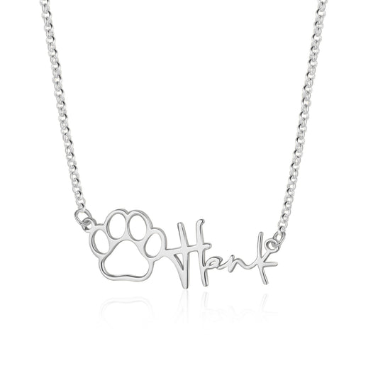 Personalised Paw Name Necklace