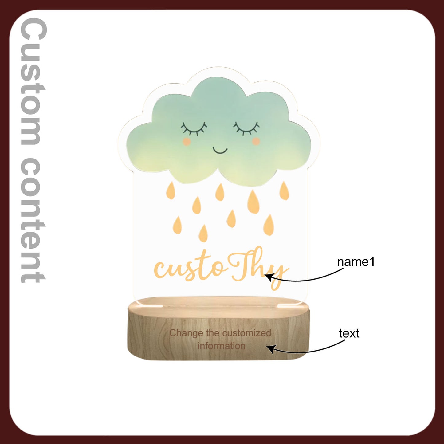 Personalised Cloud Night Light