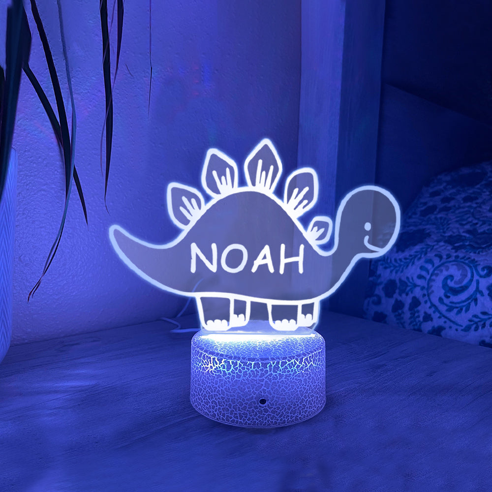 Personalised Dinosaur Name Night Light