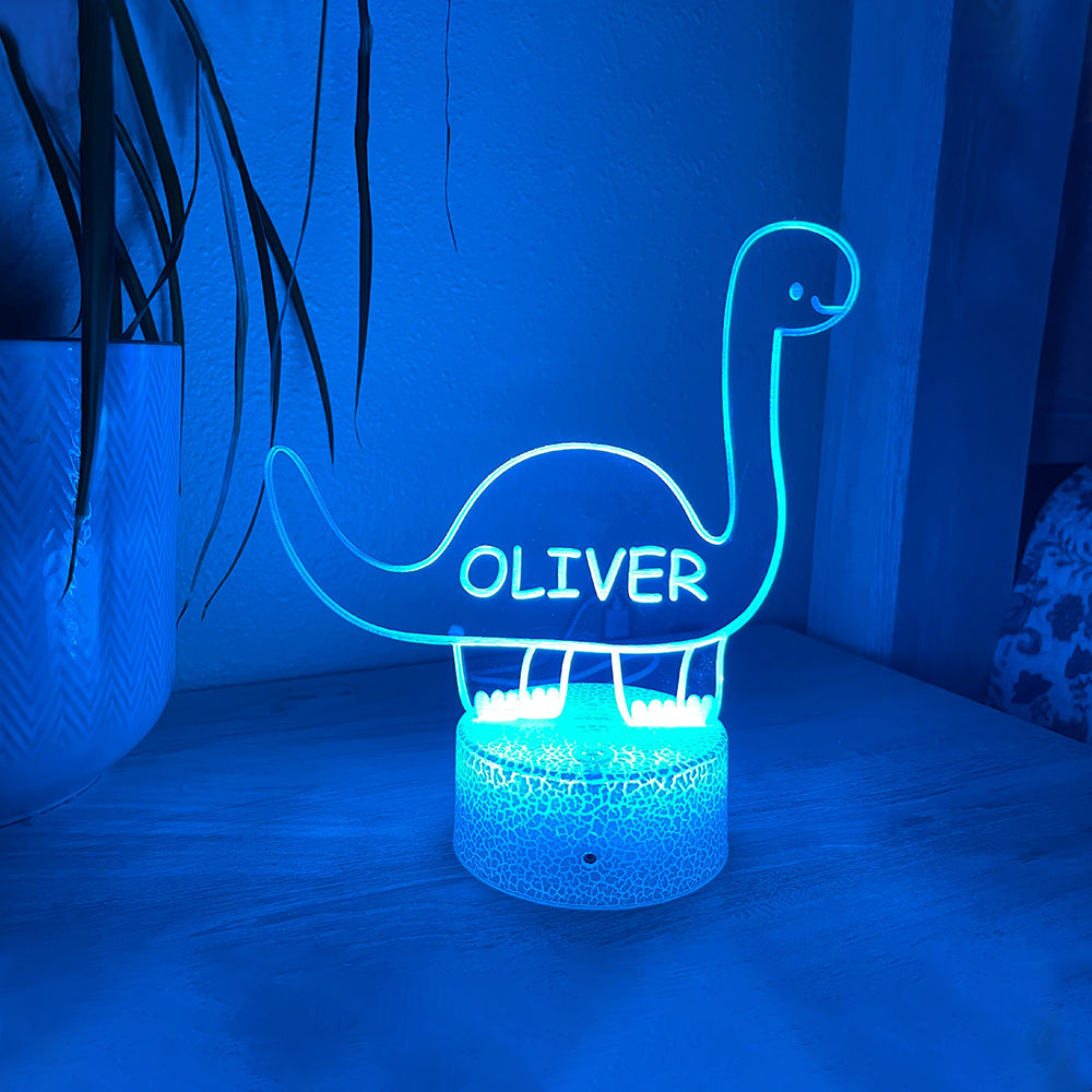 Personalised Dinosaur Name Night Light