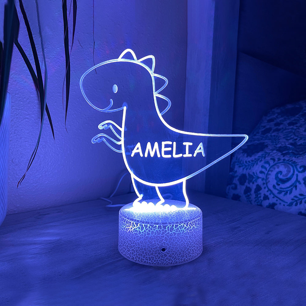 Personalised Dinosaur Name Night Light