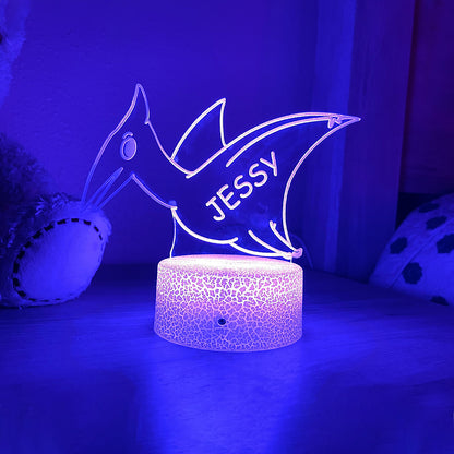 Personalised Dinosaur Name Night Light