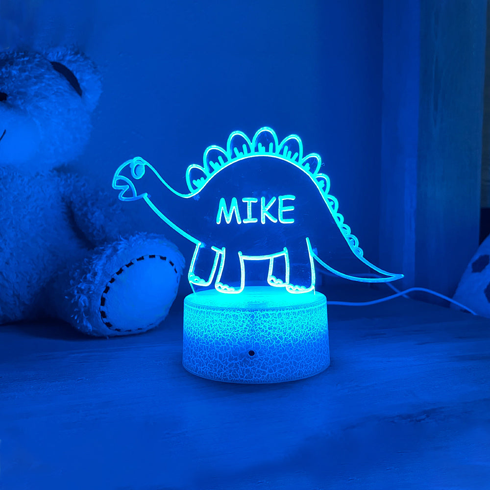 Personalised Dinosaur Name Night Light