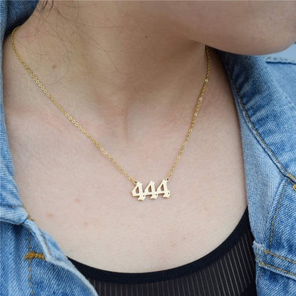 Gold Plated 444 Angel Number Necklace