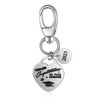 Personalised Graduation Heart Keyring