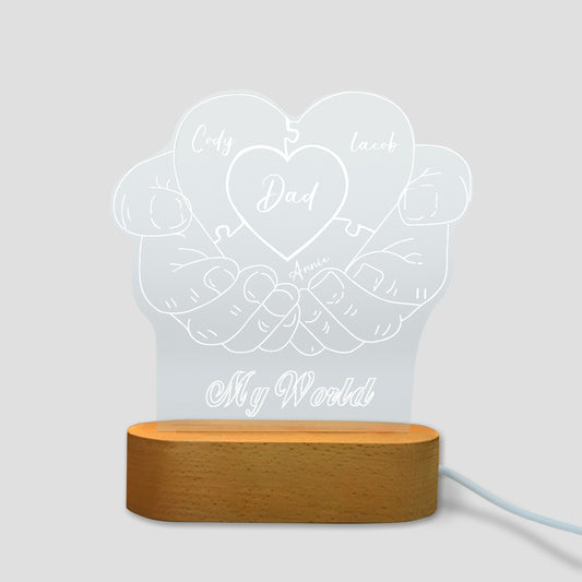 Personalised Dad/ Pop's Hands Night Light