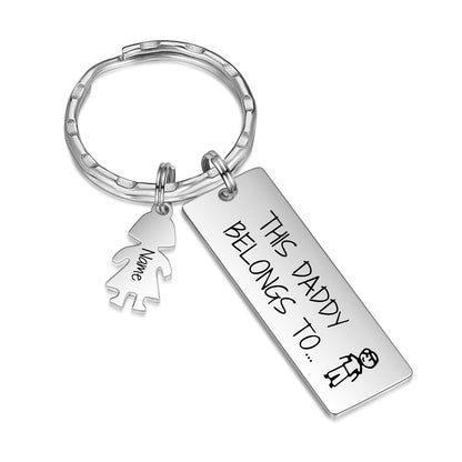 Daddy Personalised Kids Charm Keyring