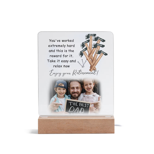 Personalised Retirement Photo Light