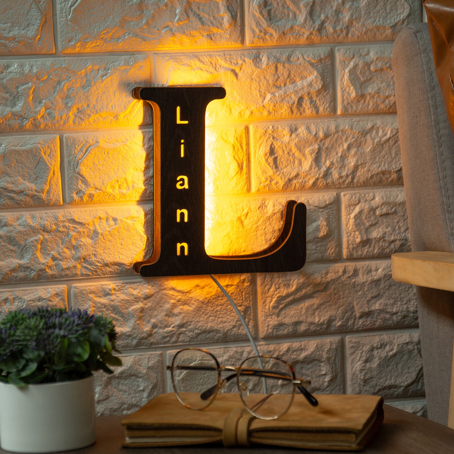 Personalised Initial Name Wall Light