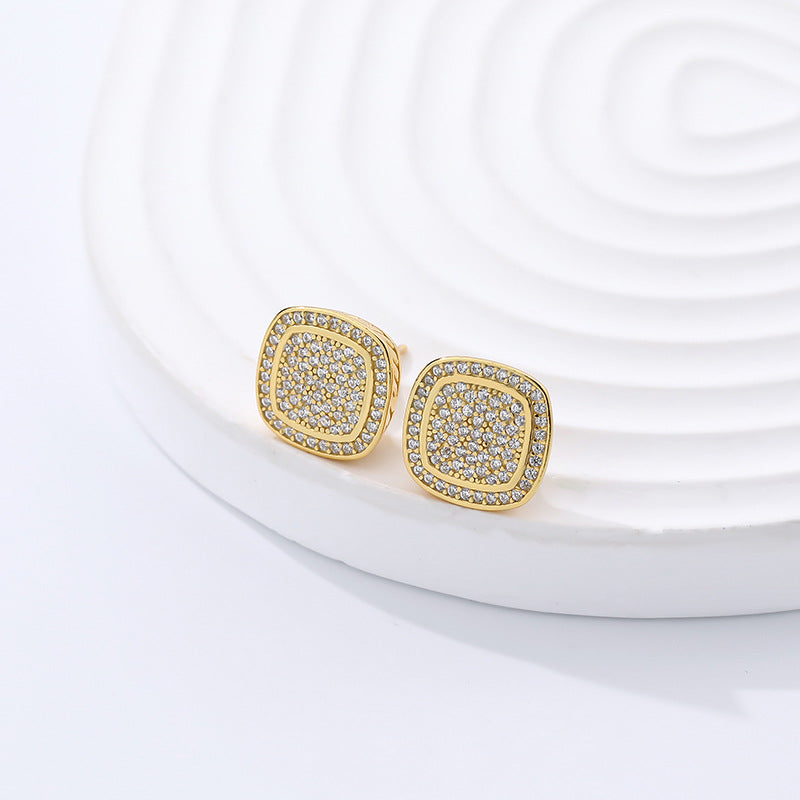 Square CZ Glamour Earrings