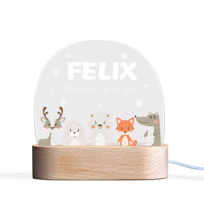 Personalised Baby Animals Name Night Light