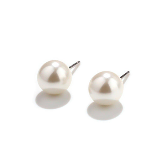 Sterling Silver Pearl Stud Earrings