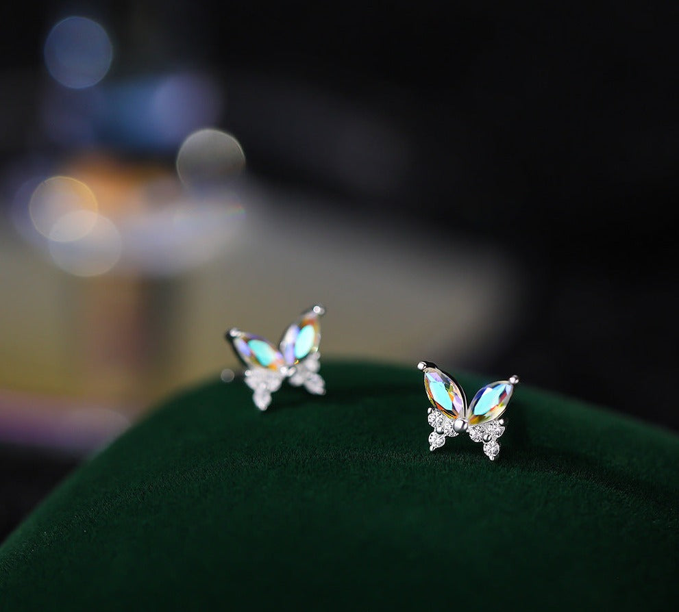 Crystal Butterfly Stud Earrings