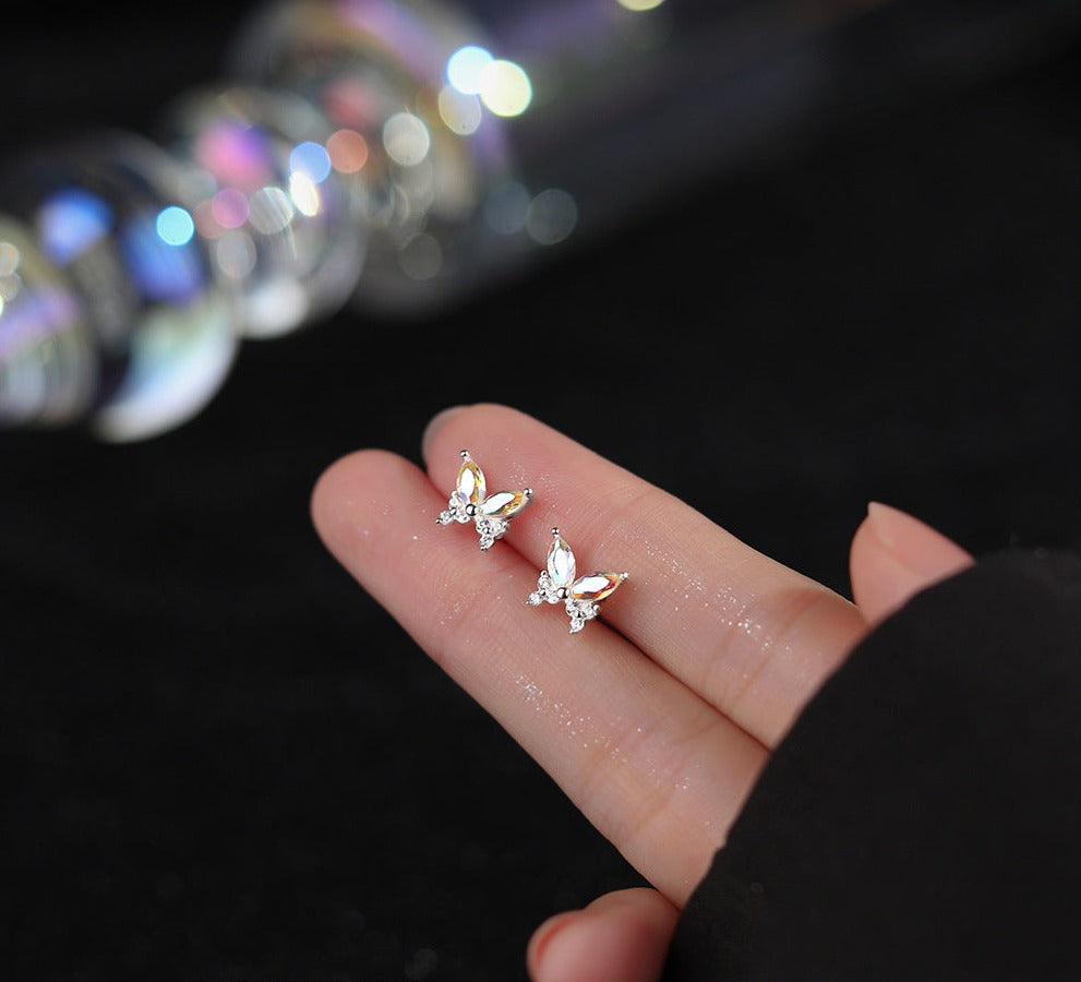 Crystal Butterfly Stud Earrings