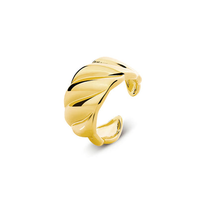 Gold Plated Adjustable Chunky Wave Ring