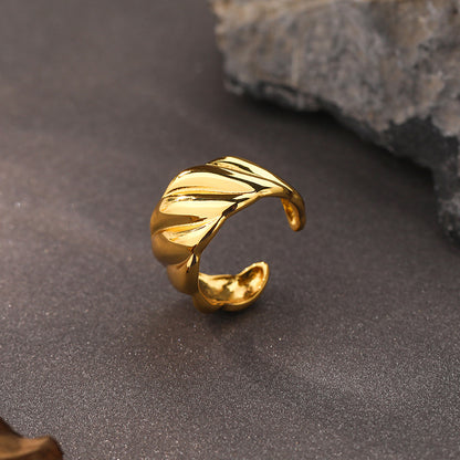 Gold Plated Adjustable Chunky Wave Ring