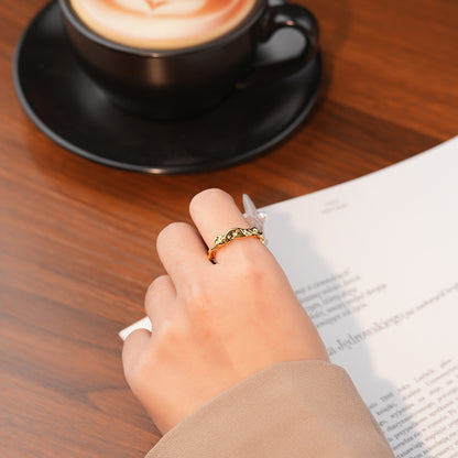 Gold Plated Adjustable Lux Wave Ring