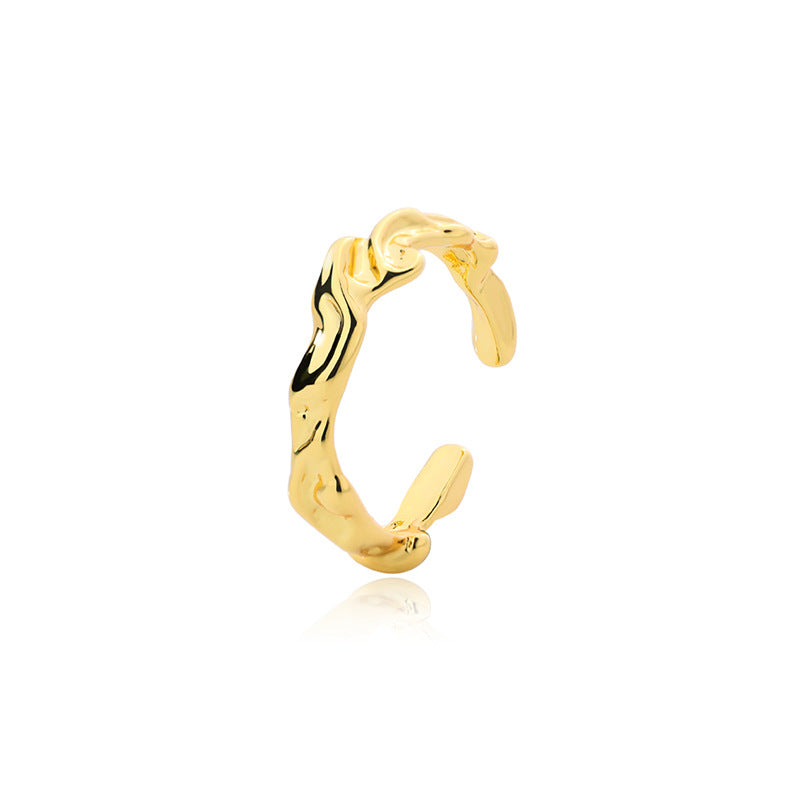 Gold Plated Adjustable Lux Wave Ring