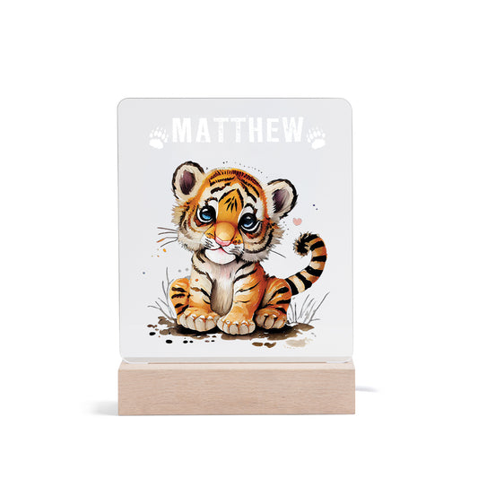 Personalised Tiger Cub Name Night Light