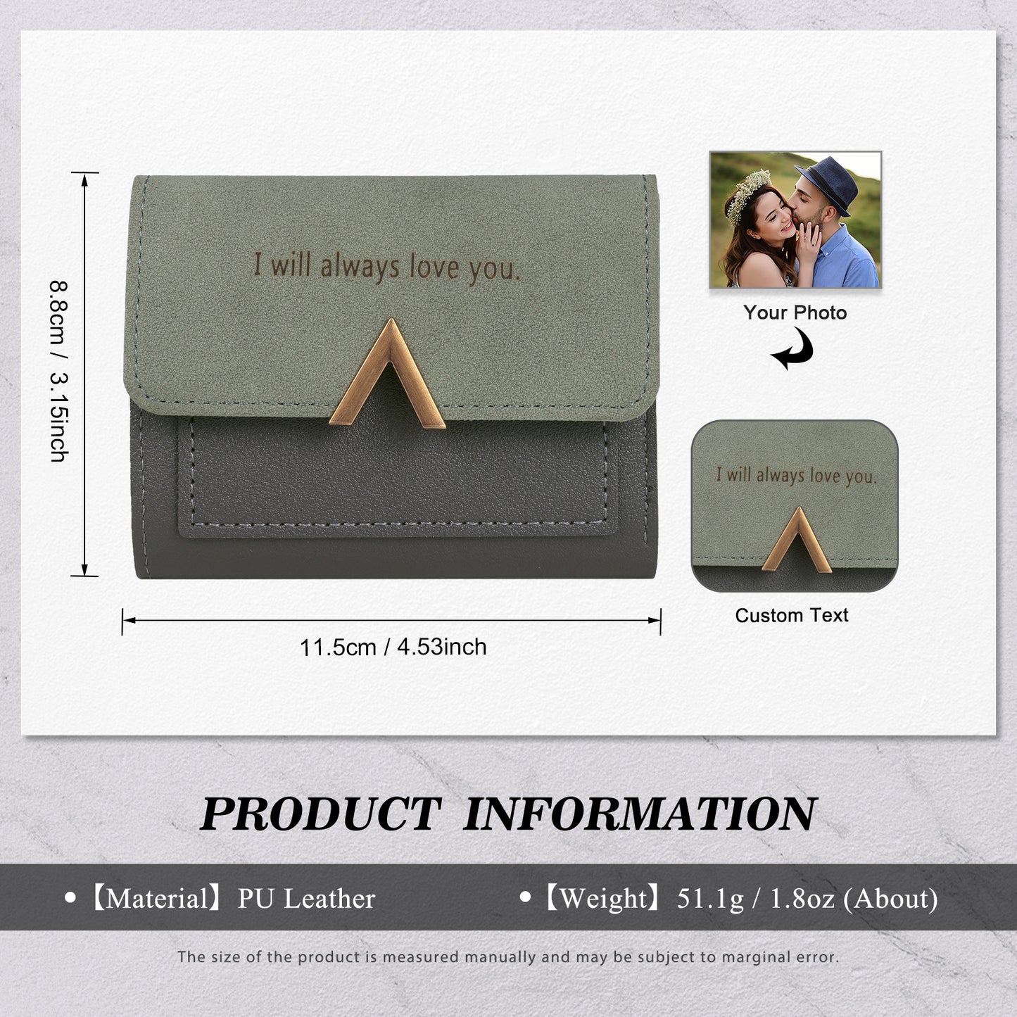 Personalised Photo Engraved Wallet