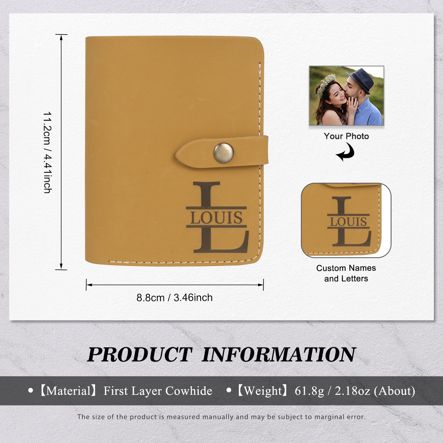 Personalised Name & Initial Photo Wallet