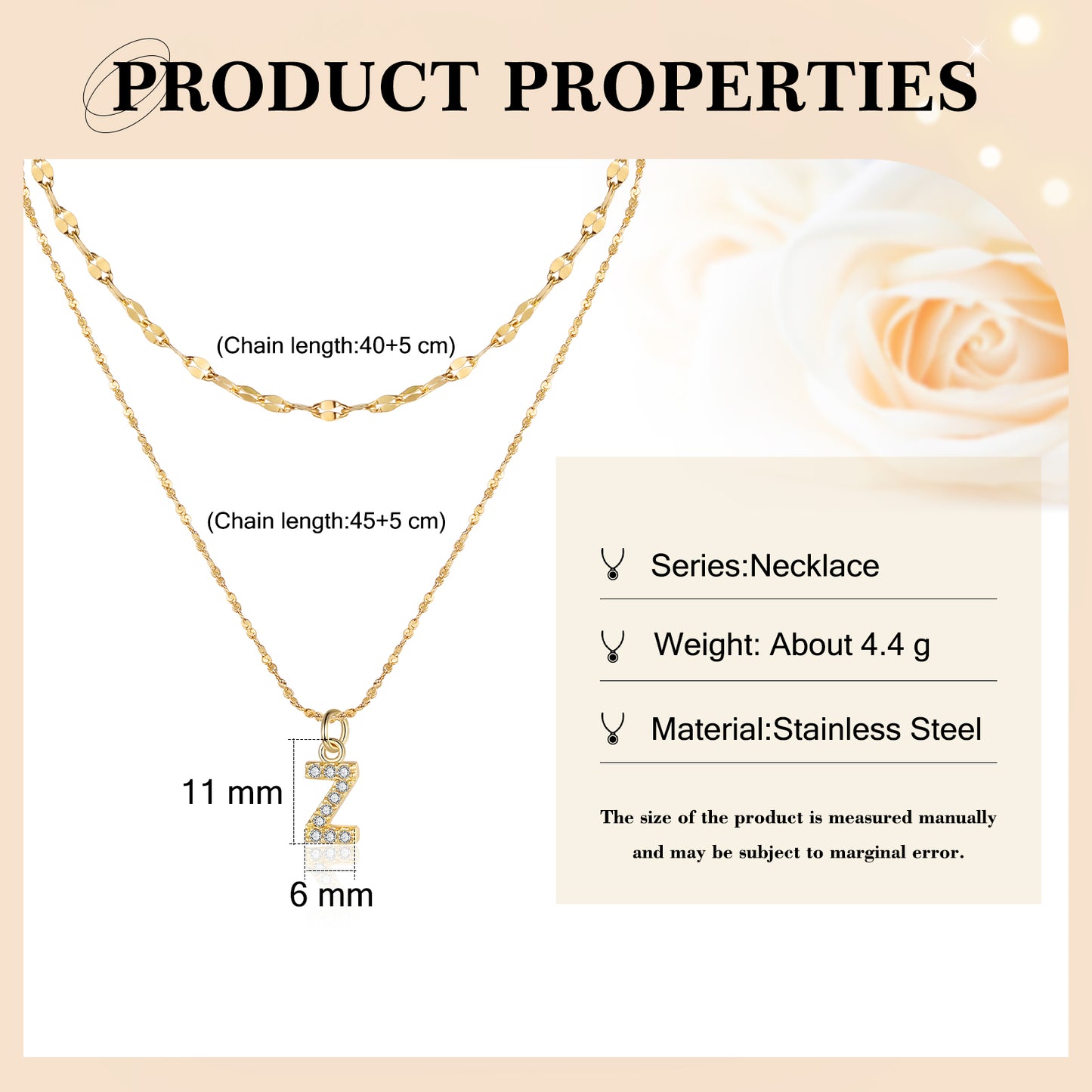 Gold Layered Zircon Initial Necklace