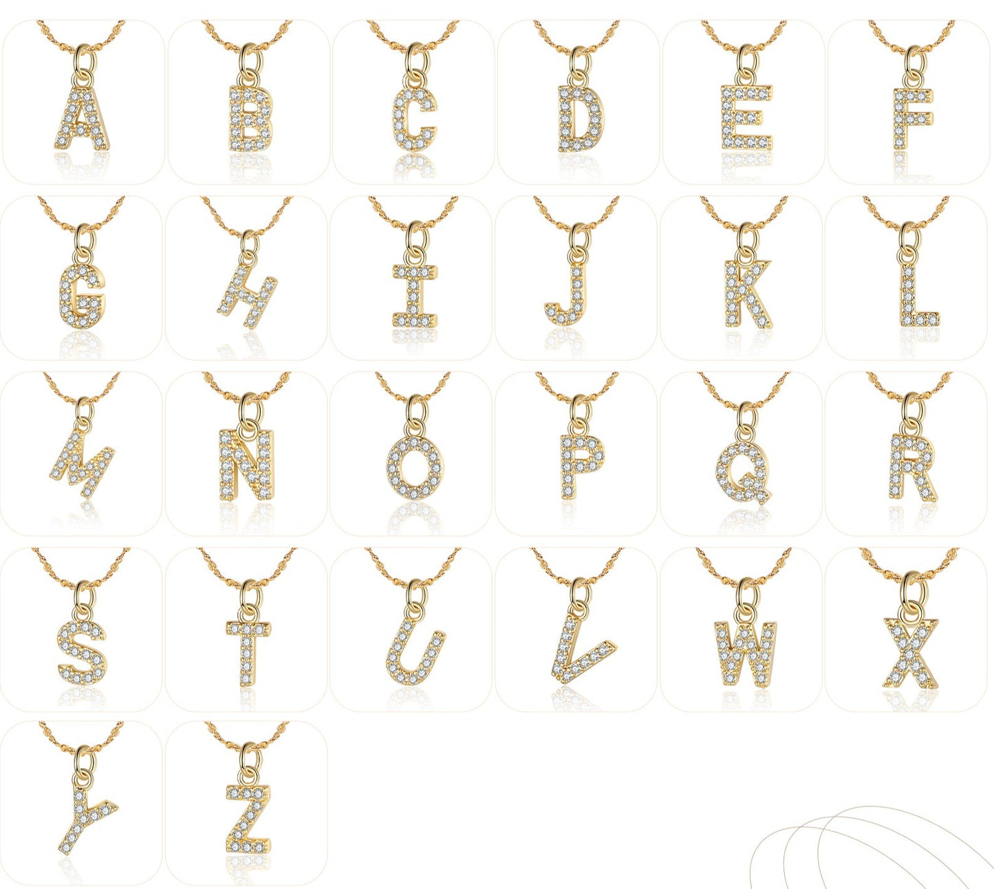 Gold Layered Zircon Initial Necklace