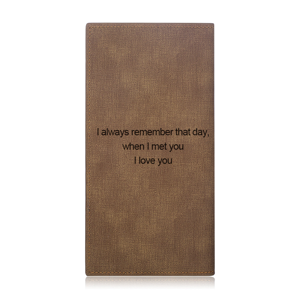 Personalised Brown Narrow Photo Wallet