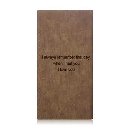 Personalised Brown Narrow Photo Wallet