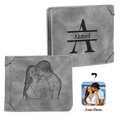 Personalised Family Initial Photo Wallet | Custom Engraved Men's Wallet (Copy)