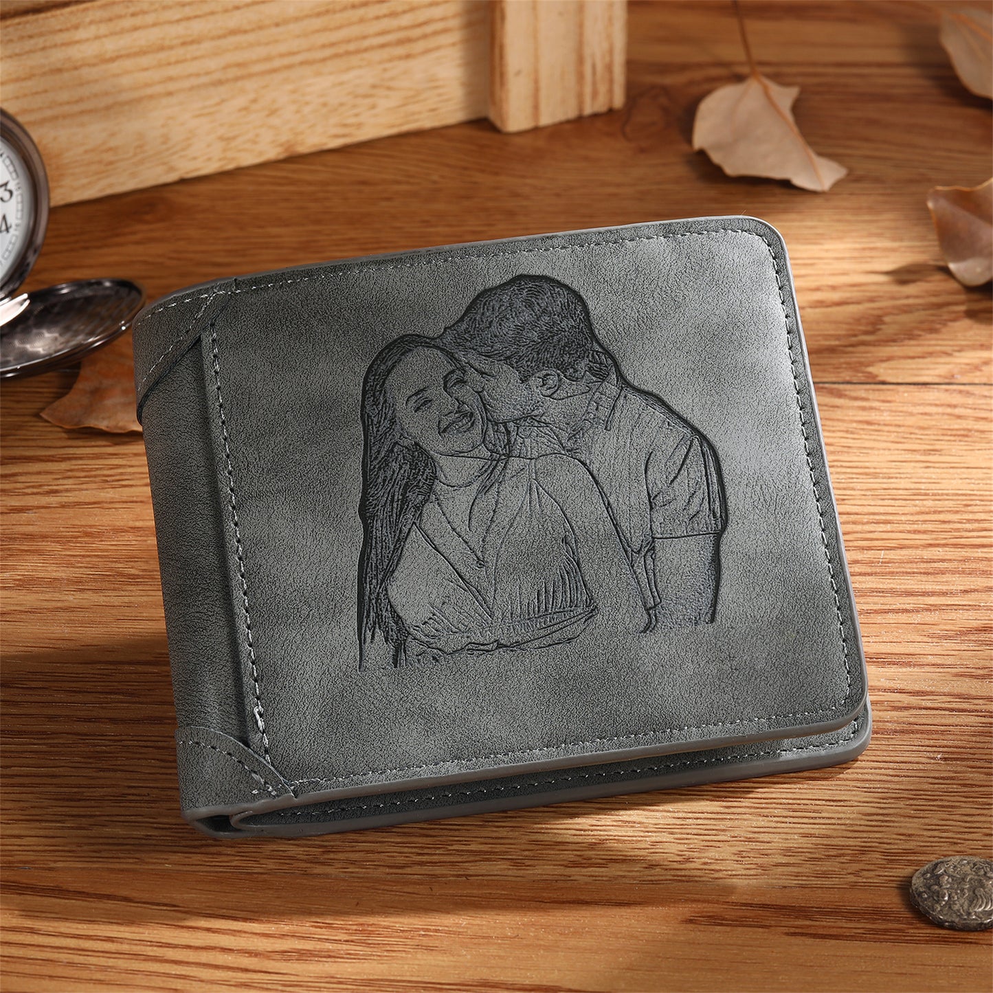 Personalised Family Initial Photo Wallet | Custom Engraved Men's Wallet (Copy)
