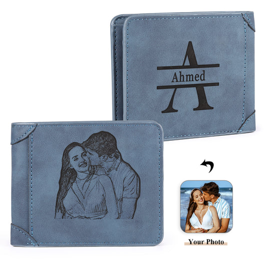 Personalised Family Initial Photo Wallet | Custom Engraved Men's Wallet (Copy)