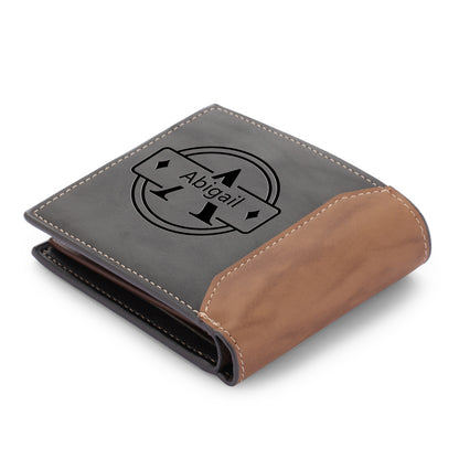 Personalised Family Initial Photo Wallet | Custom Engraved Men's Wallet