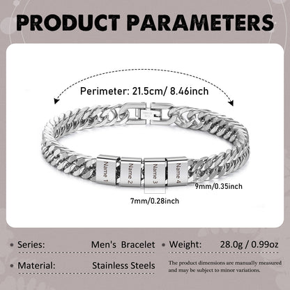 Men's Stainless Steel Names Bracelet