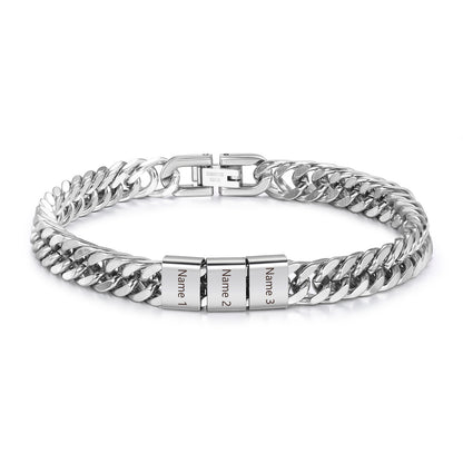 Men's Stainless Steel Names Bracelet