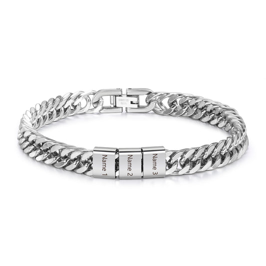 Men's Stainless Steel Names Bracelet