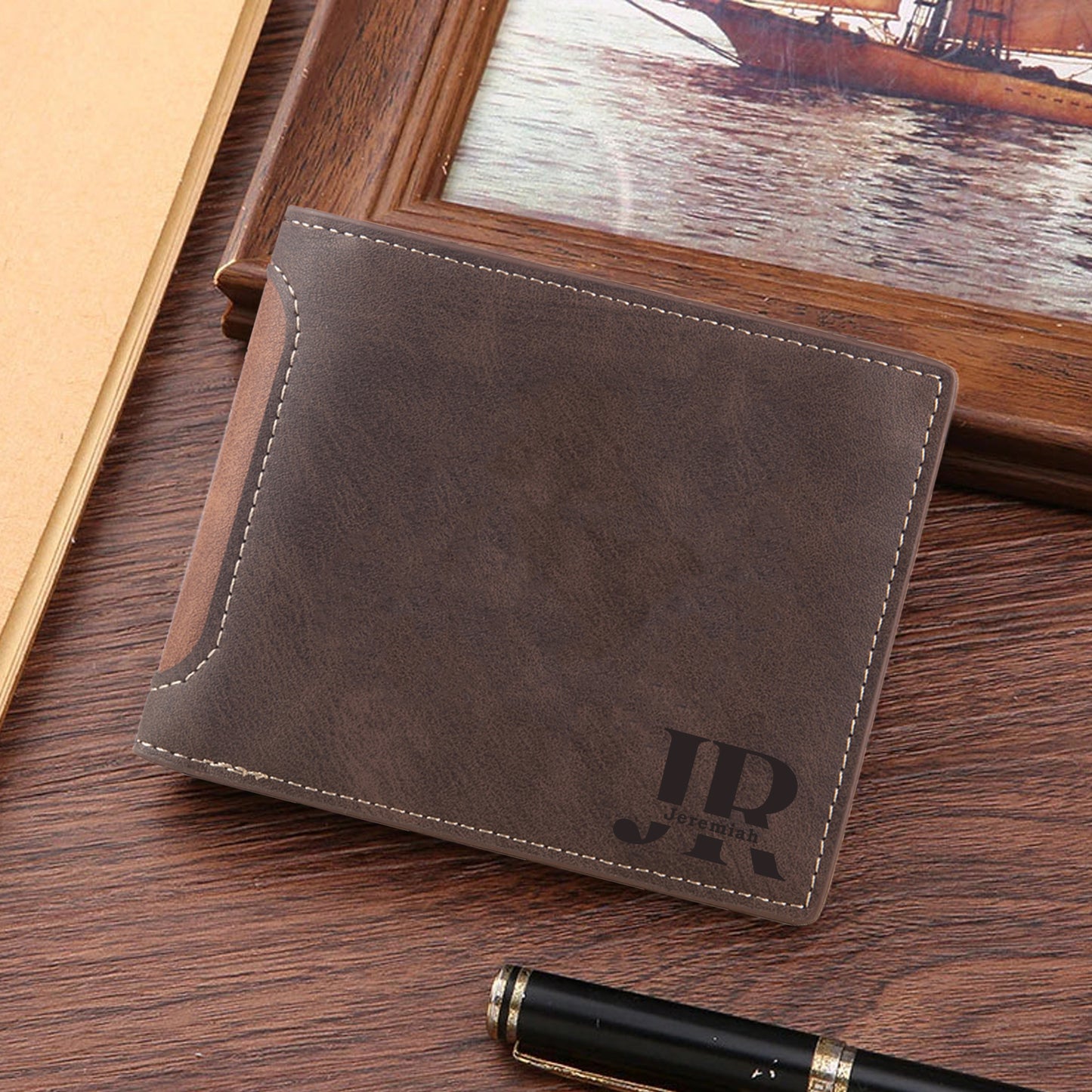 Personalised Family Photo Wallet | Custom Engraved Men's Wallet