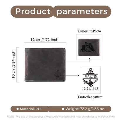 Personalised Family Photo Wallet | Custom Engraved Men's Wallet