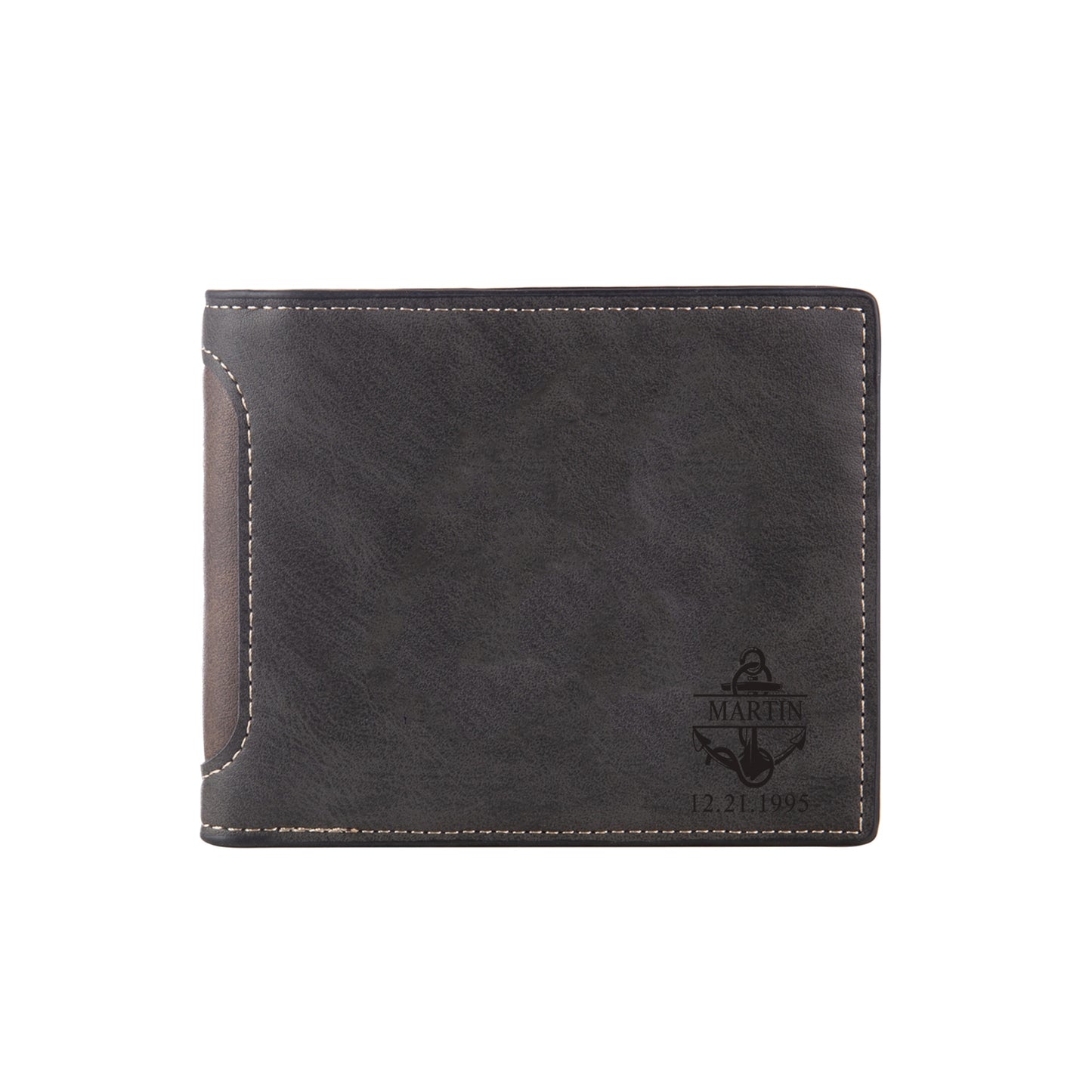Personalised Family Photo Wallet | Custom Engraved Men's Wallet