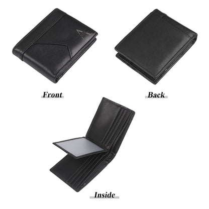 Personalised Men's Top Grain Leather Wallet | Custom Initial & Name Bifold Wallet