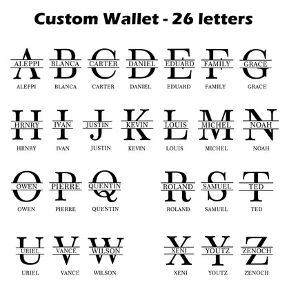 Personalised Men's Top Grain Leather Wallet | Custom Initial & Name Bifold Wallet