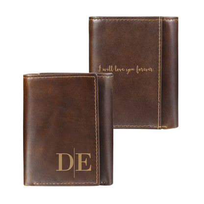Personalised Men's Top Grain Leather Wallet | Custom Design Bifold Wallet