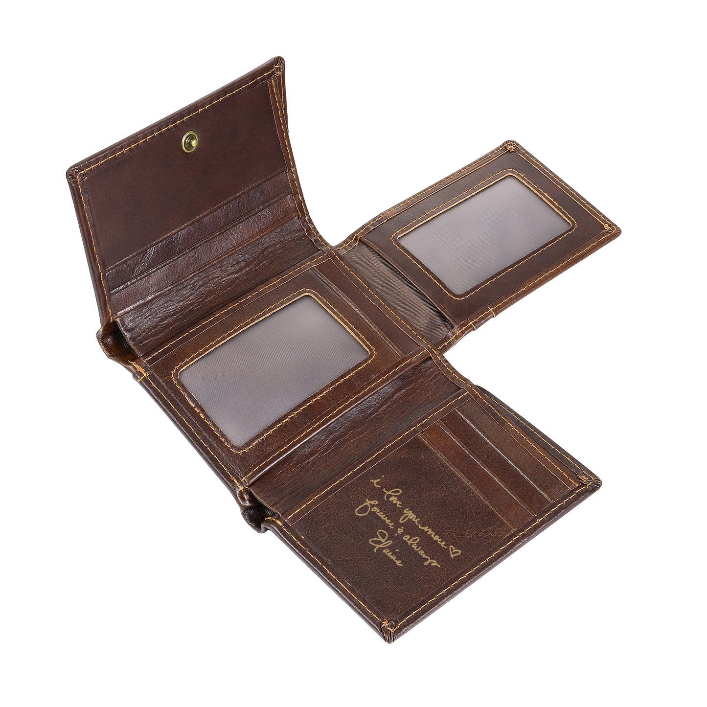 Personalised Men's Top Grain Leather Wallet | Custom Design Bifold Wallet