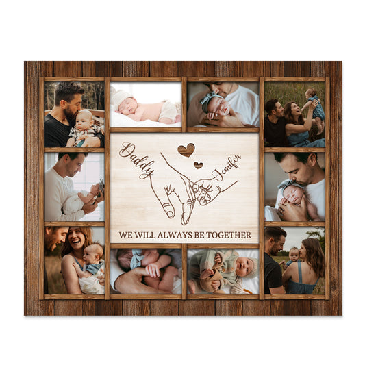 Personalised Wooden Father's Day Photo Collage Frame
